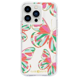 Husa Case Mate Tough Print butterflies Apple iPhone 13 Pro, transparent